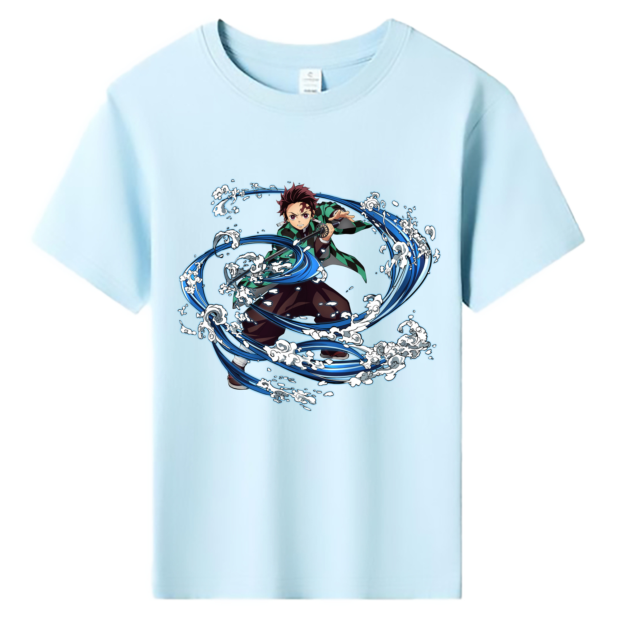（画像用） 鬼滅の刃 竈門 炭治郎／かまど たんじろう Kamado Tanjirou 綿100％キッズTシャツ（フロントプリント）